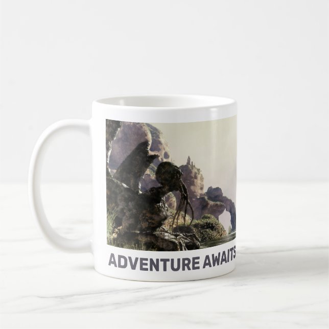 Adventure Awaits. Fantasy landscape Kaffemugg (Vänster)