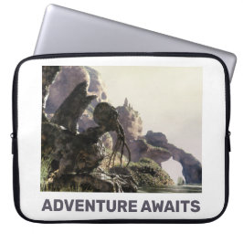 Adventure Awaits. Fantasy landscape Laptop Fodral