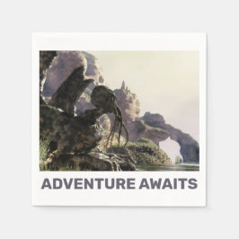 Adventure Awaits. Fantasy landscape Pappersservett