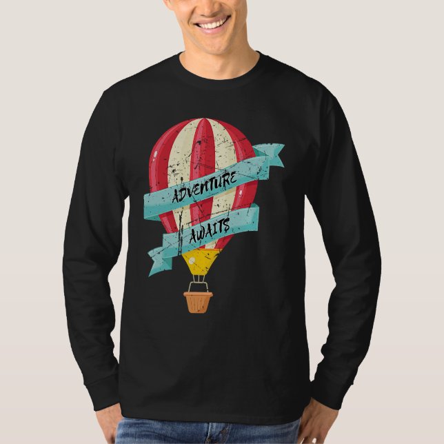 Adventure Awaits Hot Air Balloon Festival Ballooni T Shirt (Framsida)