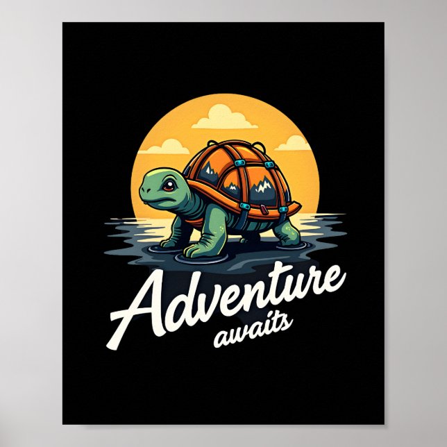 Adventure Awaits is Hiking Adventures is Outdoor A Poster (Framsidan)