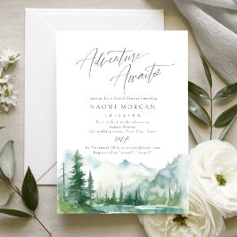 Adventure Awaits Mountain Rustic Bridal Shower Inbjudningar