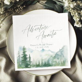 Adventure Awaits Mountain Rustic Bridal Shower Pappersservett