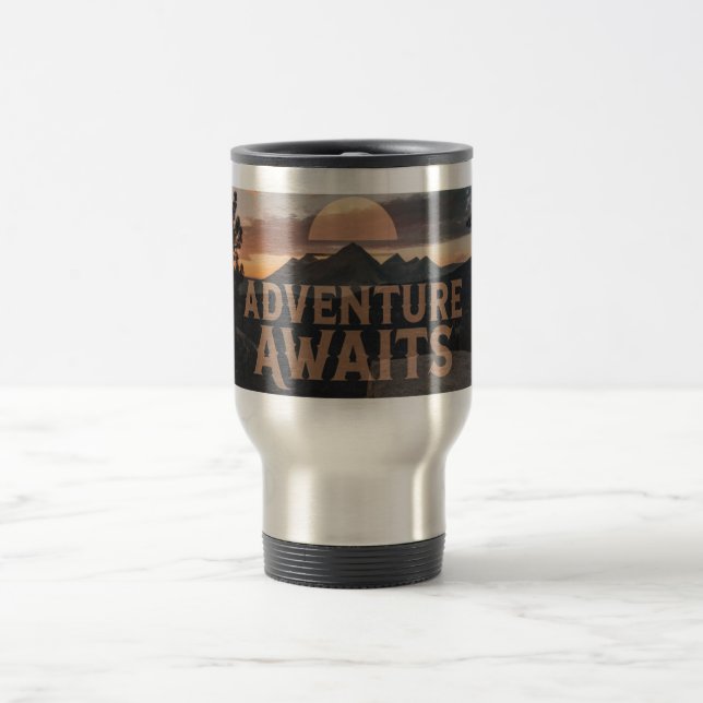 Adventure Awaits Mountain Travel Tumbler – Rugged  Resemugg (Center)