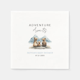 Adventure Awaits Mountains Safari Baby Shower Pappersservett