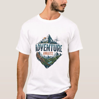 Adventure Awaits Peaks & Valleys T Shirt