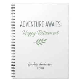 Adventure Awaits Retirement Personalized Anteckningsbok
