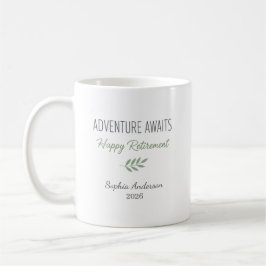Adventure Awaits Retirement Personalized Kaffemugg