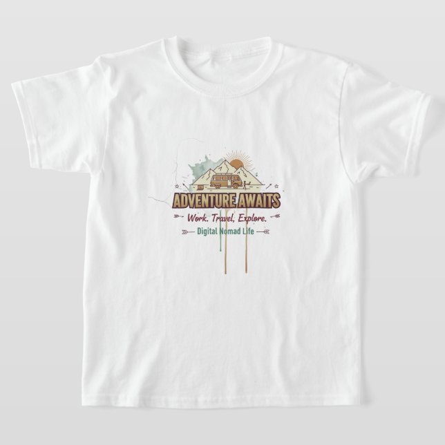 Adventure Awaits  T Shirt (Laydown)