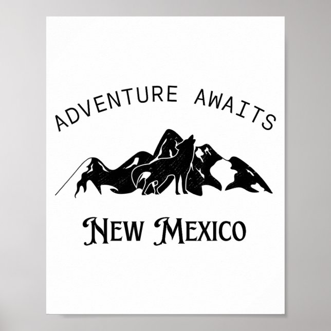 Adventure Awaits Vacation Travel New Mexico  Poster (Framsidan)
