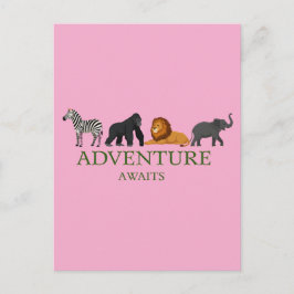 Adventure Awaits - Vintage Binoculars and Mountain Vykort