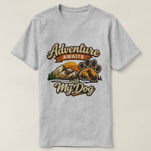Adventure awaits with my dog  tshirt design  t shirt (Design framsida)