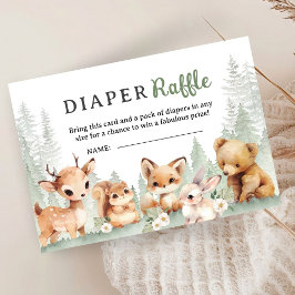 Adventure Baby Shower Boy Woodland Diaper Raffle Tilläggskort