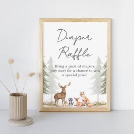 Adventure Begin Baby Shower Diaper Raffle Sign Poster