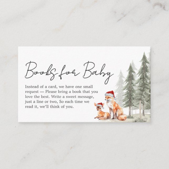 Adventure Begin Winter Baby Shower Book for Baby Tilläggskort (Framsida)