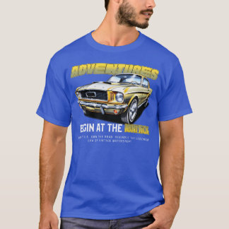 Adventure Begins at the ignition sport car family T Shirt