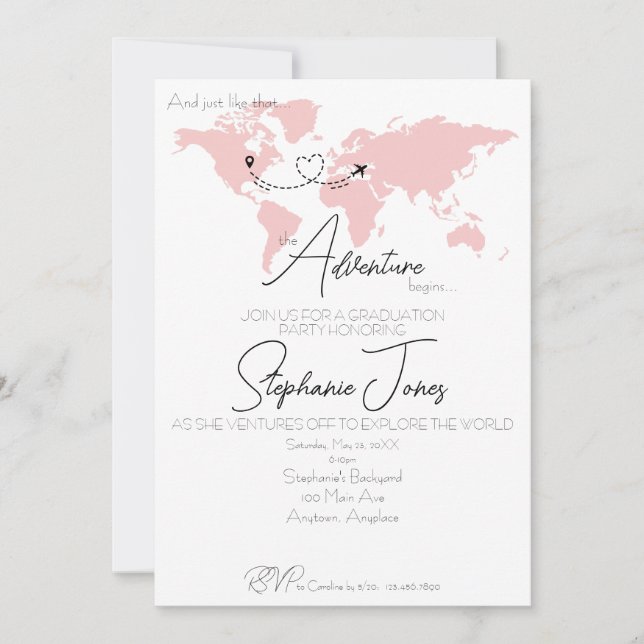 Adventure Begins College Graduation Party Inbjudningar (Framsida)