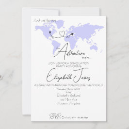 Adventure Begins College Graduation Party Inbjudningar