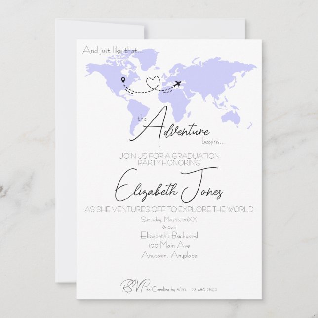Adventure Begins College Graduation Party Inbjudningar (Framsida)
