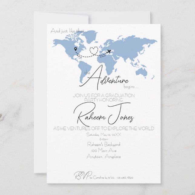 Adventure Begins College Graduation Party Inbjudningar (Framsida)