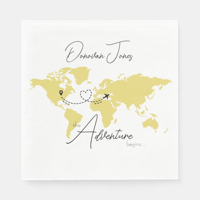 Adventure Begins College Graduation Party Pappersservett (Framsidan)