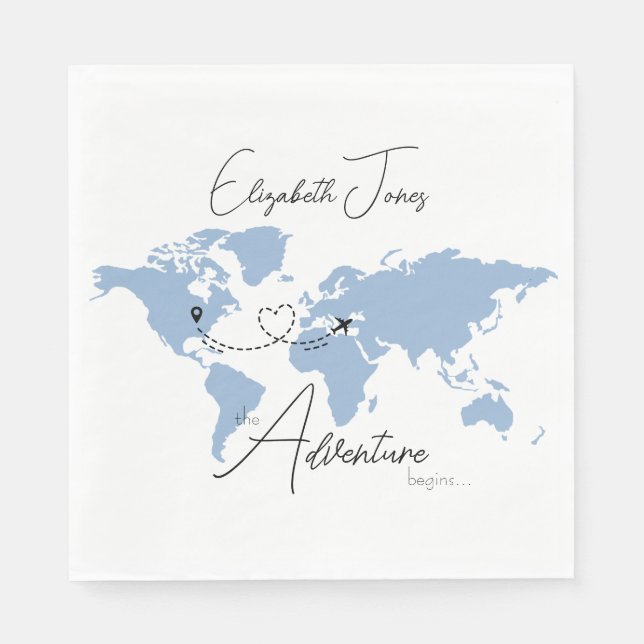 Adventure Begins College Graduation Party Pappersservett (Framsidan)