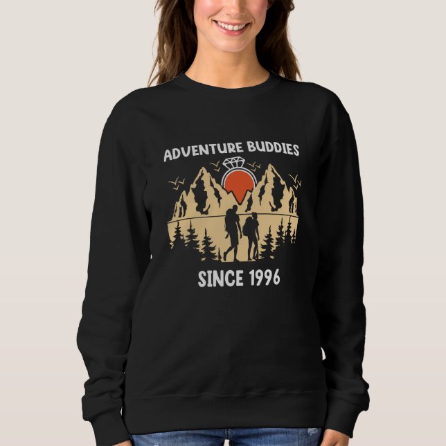 Adventure Buddies Since 1996 Hiking Partner T Shirt (Framsida)