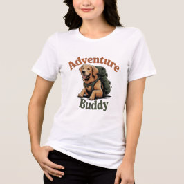 Adventure Buddy Golden Retriever Hiking Dog Women  T Shirt
