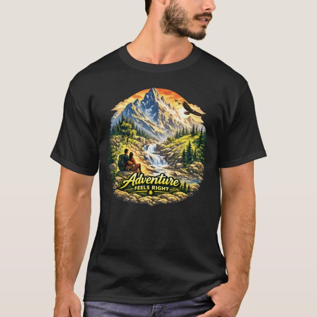 Adventure Feels Right Vacation Shirt USA T (Framsida)