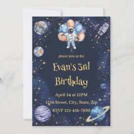 Adventure Galaxy Birthday Invitation | Astronaut Inbjudningar