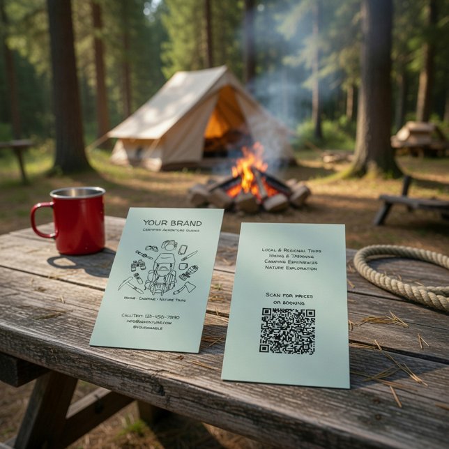 Adventure Guides Hiking & Camping Business Card Visitkort (Skapare uppladdad)