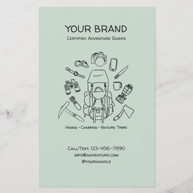 Adventure Guides Hiking & Camping Flyer with QR (Framsidan)