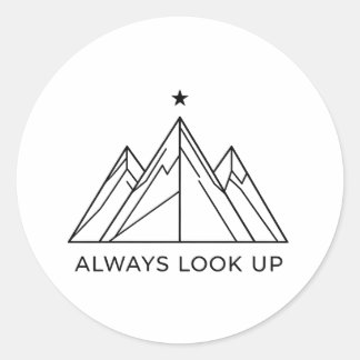 Adventure Mountain Always Look Up sticker Runt Klistermärke