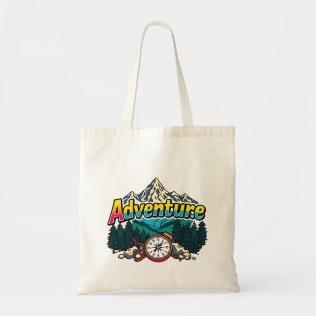 Adventure Mountain – Outdoor Hiking Nature Design  Tygkasse (Framsidan)