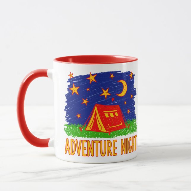 Adventure Night Camping Tent Kids Drawing Mugg (Vänster)