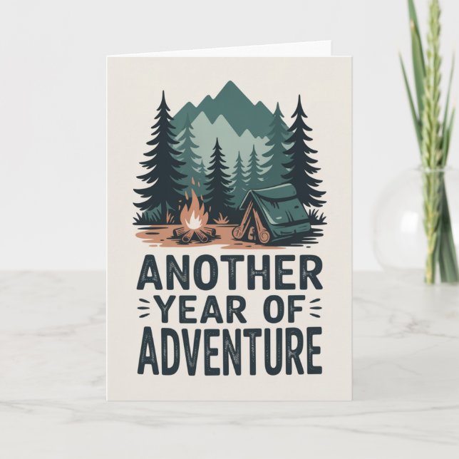 Adventure Outdoor Birthday Card for men Kort (Framsida)