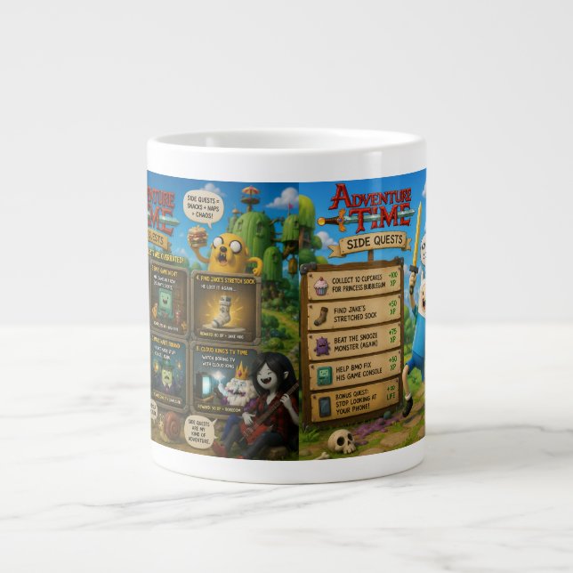 Adventure Time Side Quests Jättekaffekopp .. Jumbo Mugg (Framsidan)