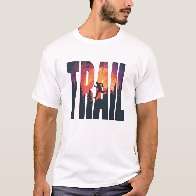 Adventure Trail Runner Typography Art T Shirt (Framsida)