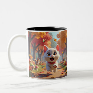 Adventure with Every Sip Cat Mug Två-Tonad Mugg