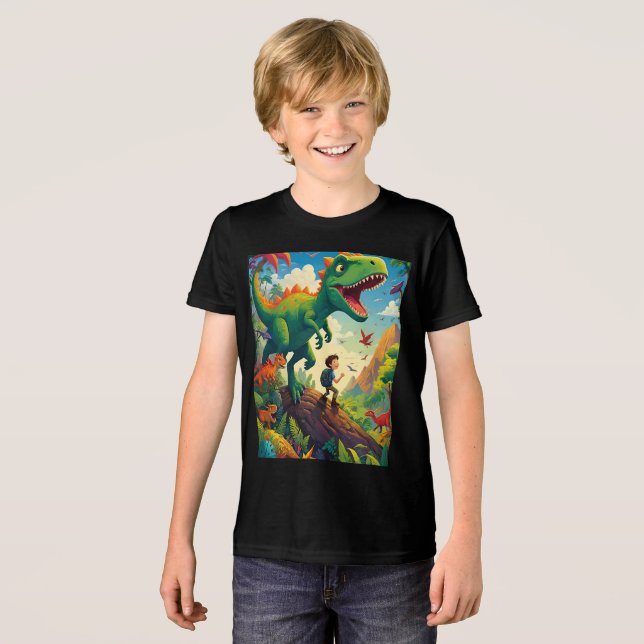 Adventurer och Dino: en resa genom en fantastisk T Shirt (Framsida Full)