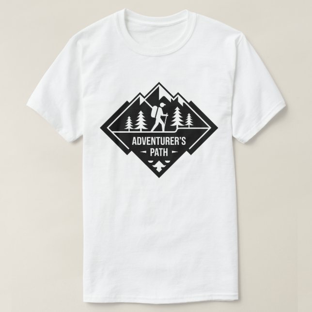 Adventurer’s Path Mountain Hiking Badge Design T Shirt (Design framsida)