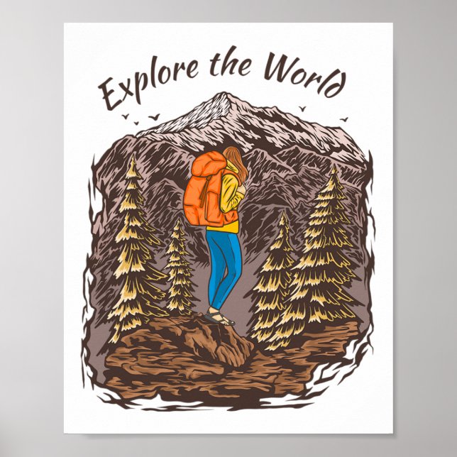  Adventurer Yosemite Traveling Wyo Poster (Framsidan)