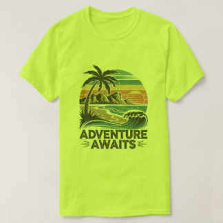 Adventures Await: Bold Exploration T-Shirt Design