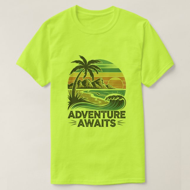 Adventures Await: Bold Exploration T-Shirt Design (Design framsida)