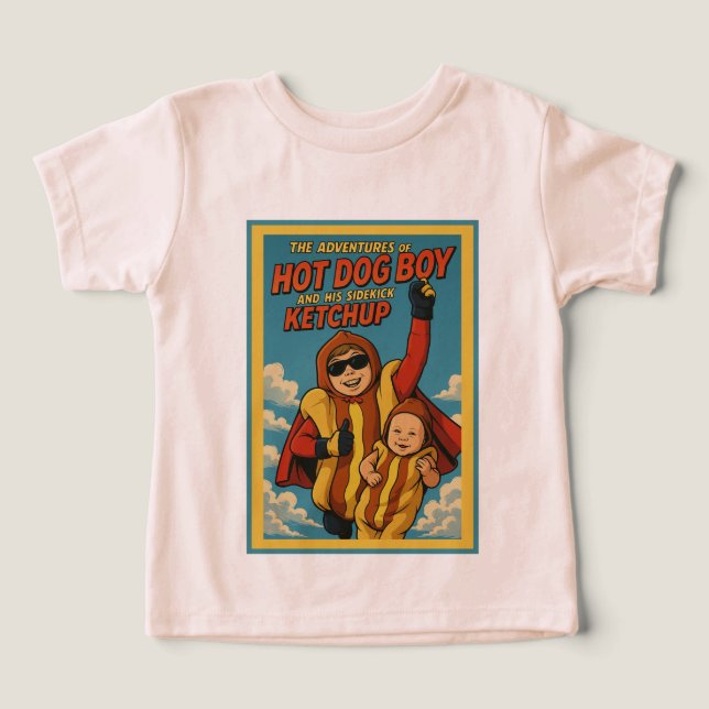 Adventures of Hot Dog Boy and Ketchup T Shirt (Design Framsida)