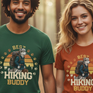 Adventurous Alaskan Malamute Hiker Wilderness  T Shirt