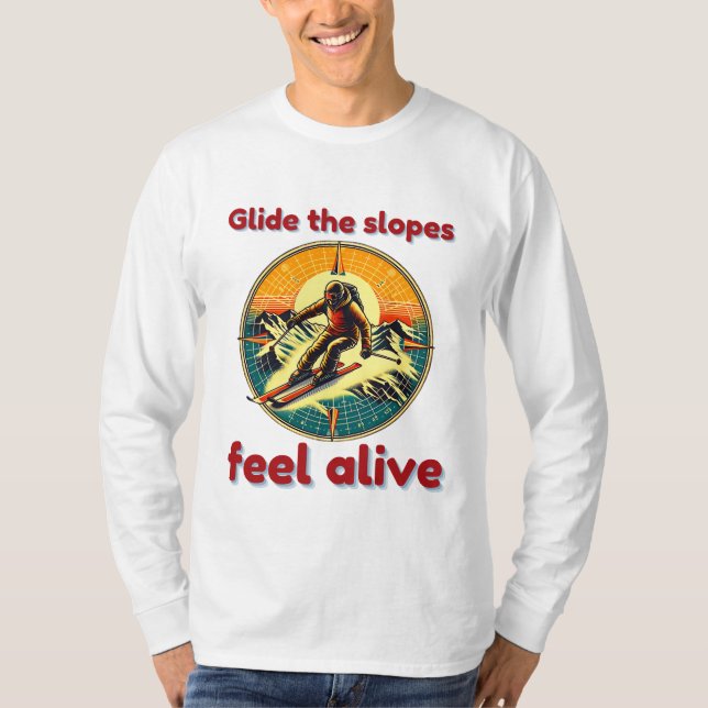Adventurous Alpine Skiing Graphic T Shirt (Framsida)