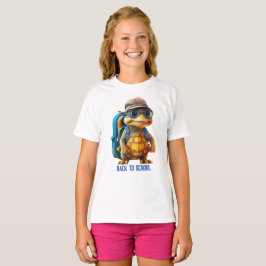 Adventurous Cute Little Turtle med ryggsäck, T Shirt