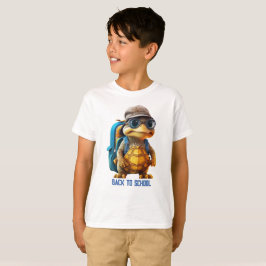 Adventurous Cute Little Turtle med ryggsäck, T Shirt