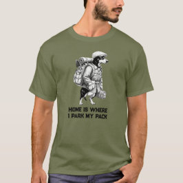 Adventurous Dachshund Hiker Home Is Where My Pack T Shirt